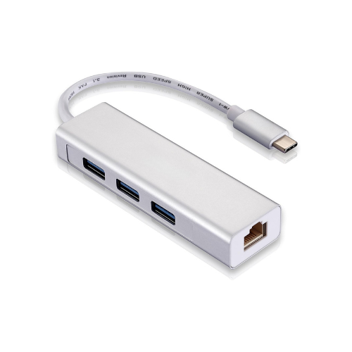 Type C Hub 3 Ports USB 3.0 + Ethernet Aluminum