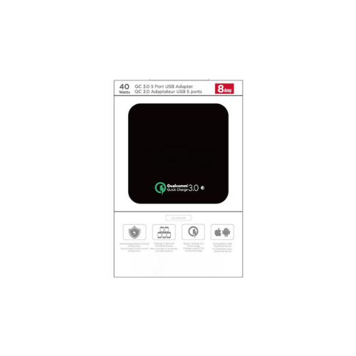 Qualcomm 3.0 Charging Station 40W 5 Port  Type C & Type A